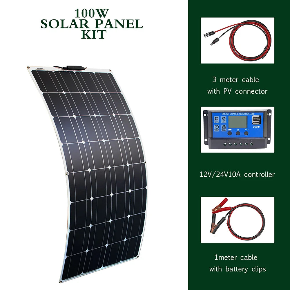 100w flexible solar panel  with inverter controller 