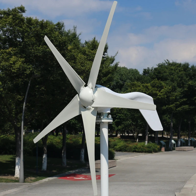 3-6KW Horizontal Wind Turbine Generator 12-48V 3/5 Blades - Side view