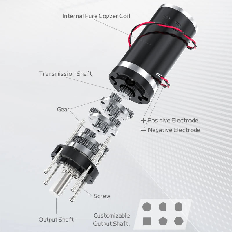 32GP-31ZY Miniature Planetary Reducer Motor Low Speed DC 12/24V   - Motor part diagram 
