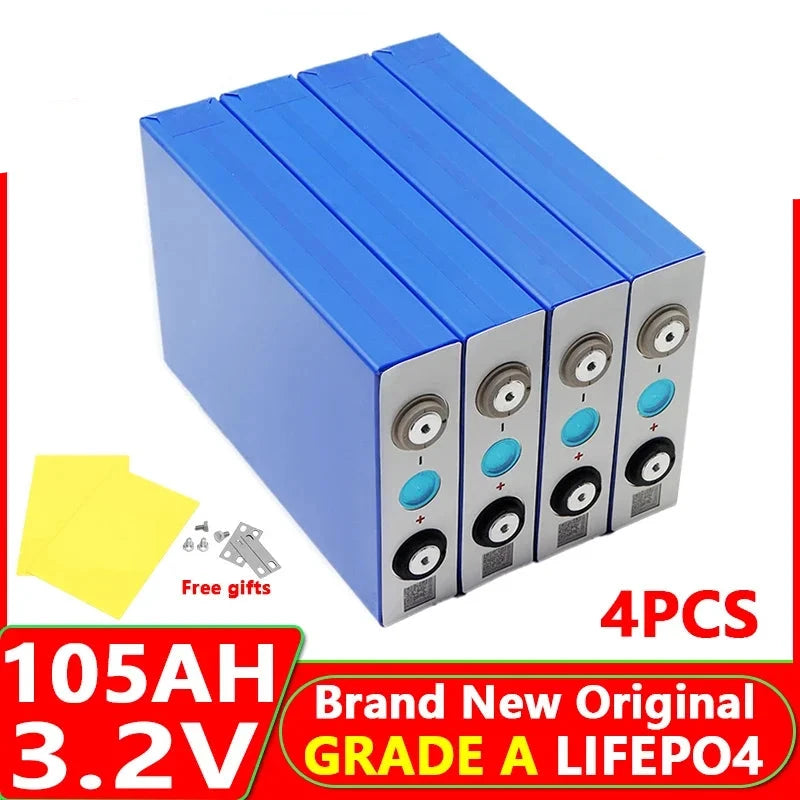 4pcs LiFePO4 105Ah Battery -  12v/24v