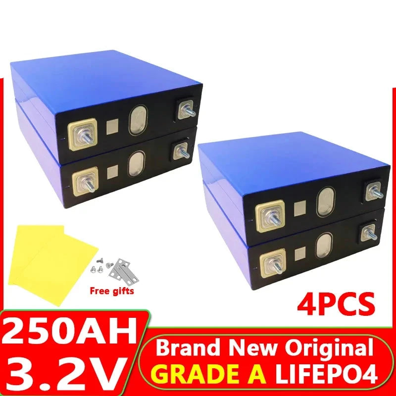 4pcs LiFePO4 250Ah Battery 3.2V -  12v/24v