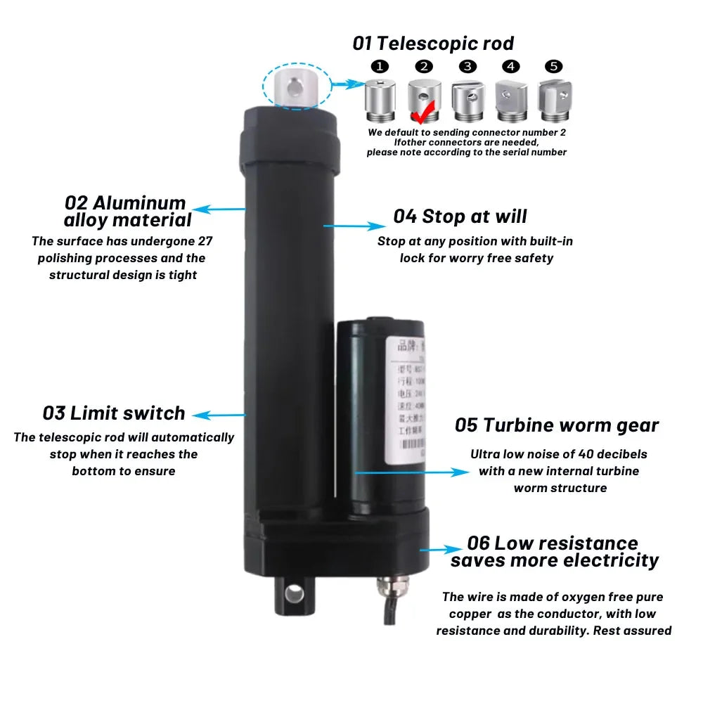 Black mechanical component with labeled features on a white background