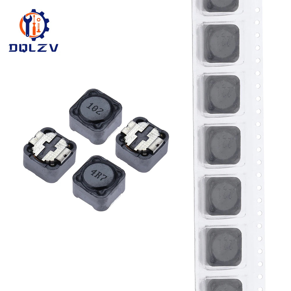 Electronic components on a white background with DOLZV branding.