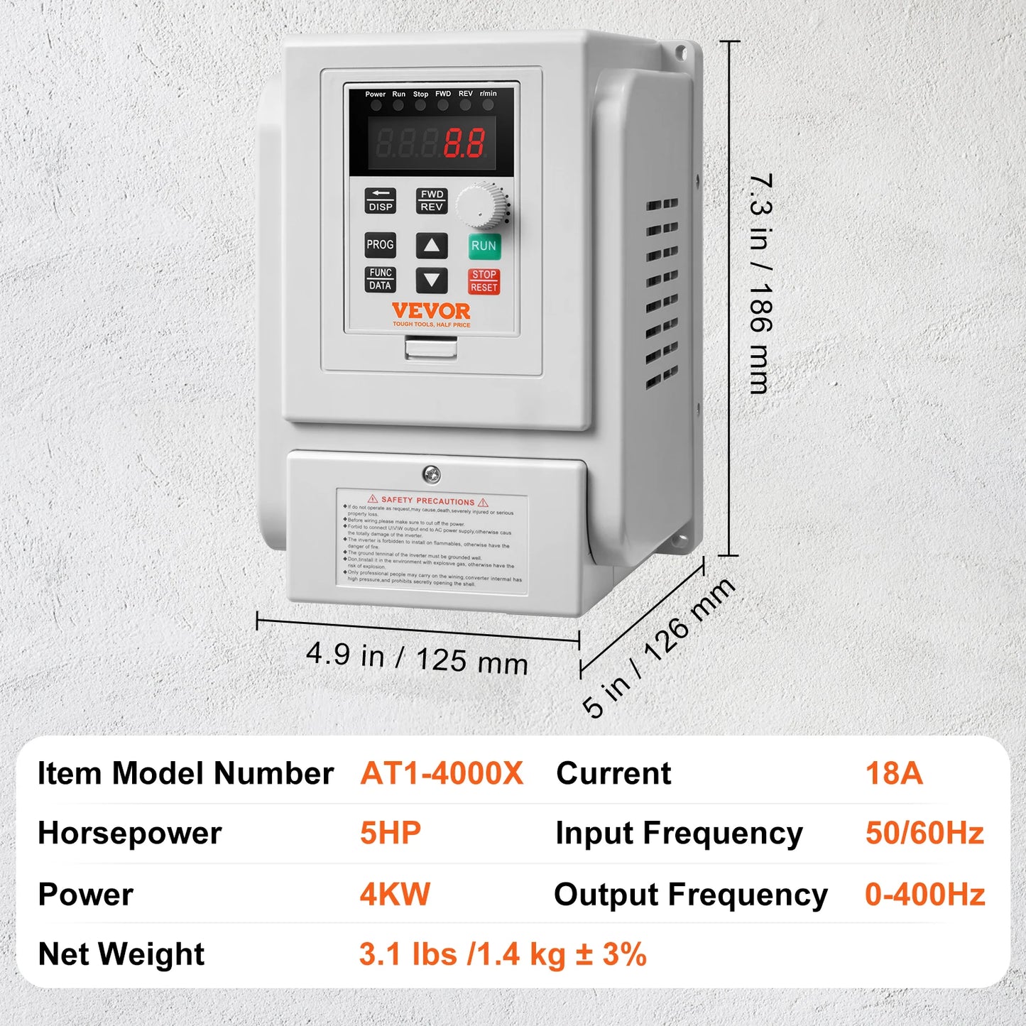 FD specifications - 4kw 3 Phase 220V-240V Output 