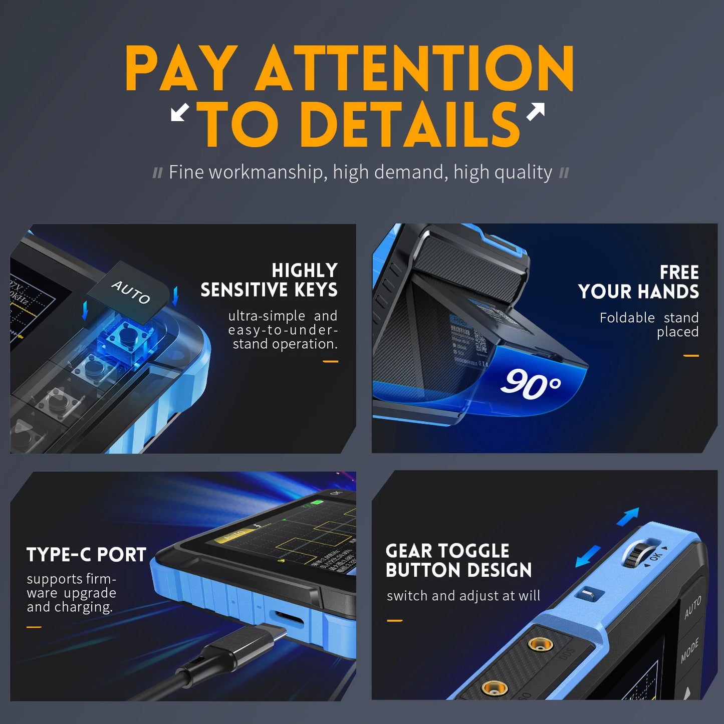FNIRSI DSO153 Digital Portable Oscilloscope Signal Generator -Design