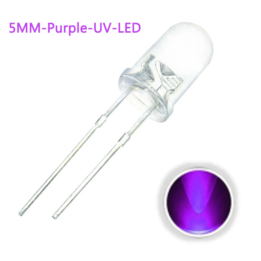 100PCS/lot F5 5MM Round - Purple UV - LED Diode