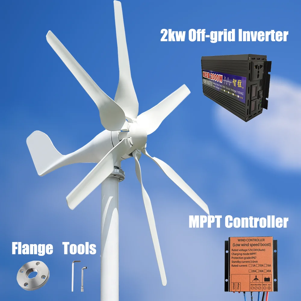 2Kw Wind Turbine Generator with off-grid inverter & Controller