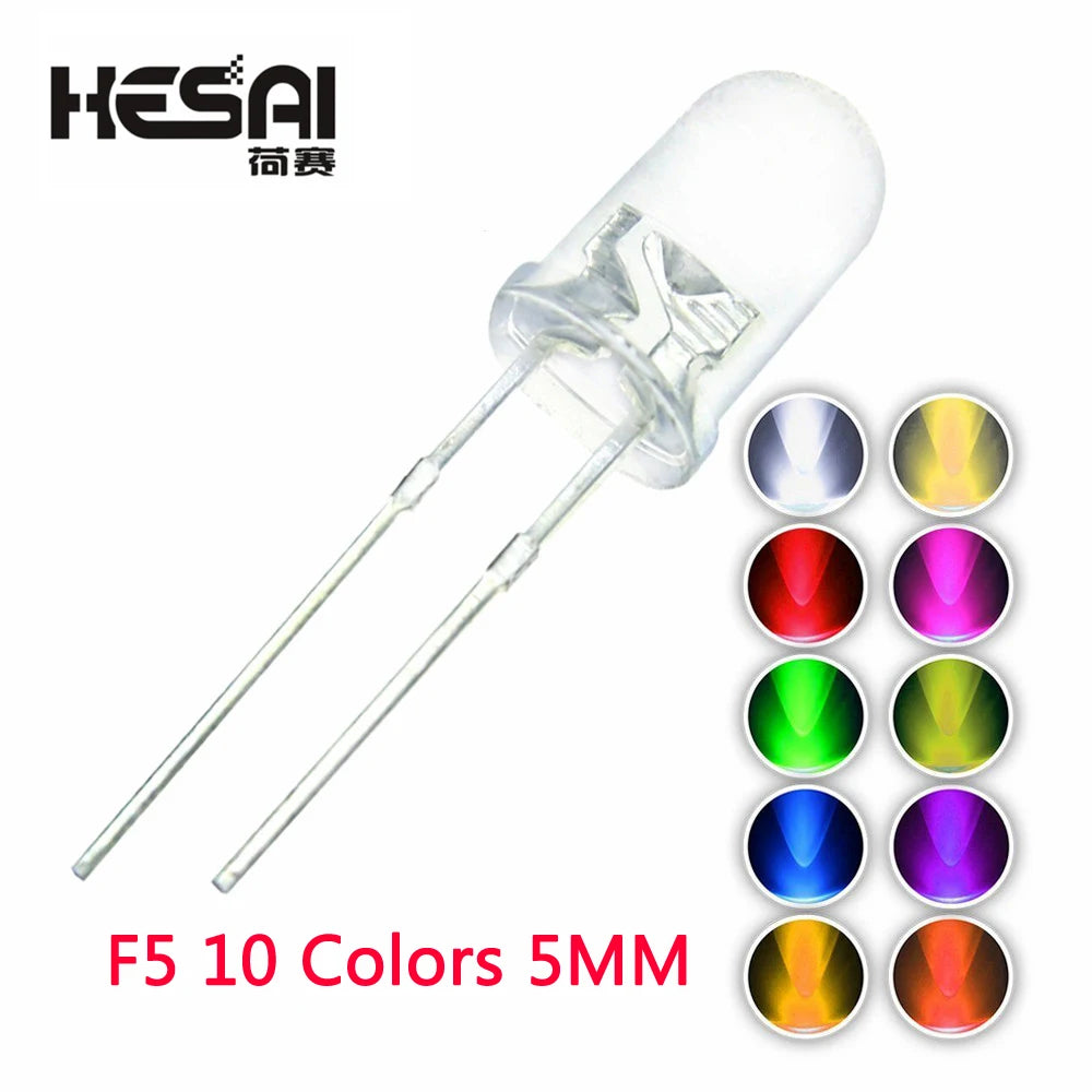 100PCS/lot F5 5MM Round - LED Light Diode Kit