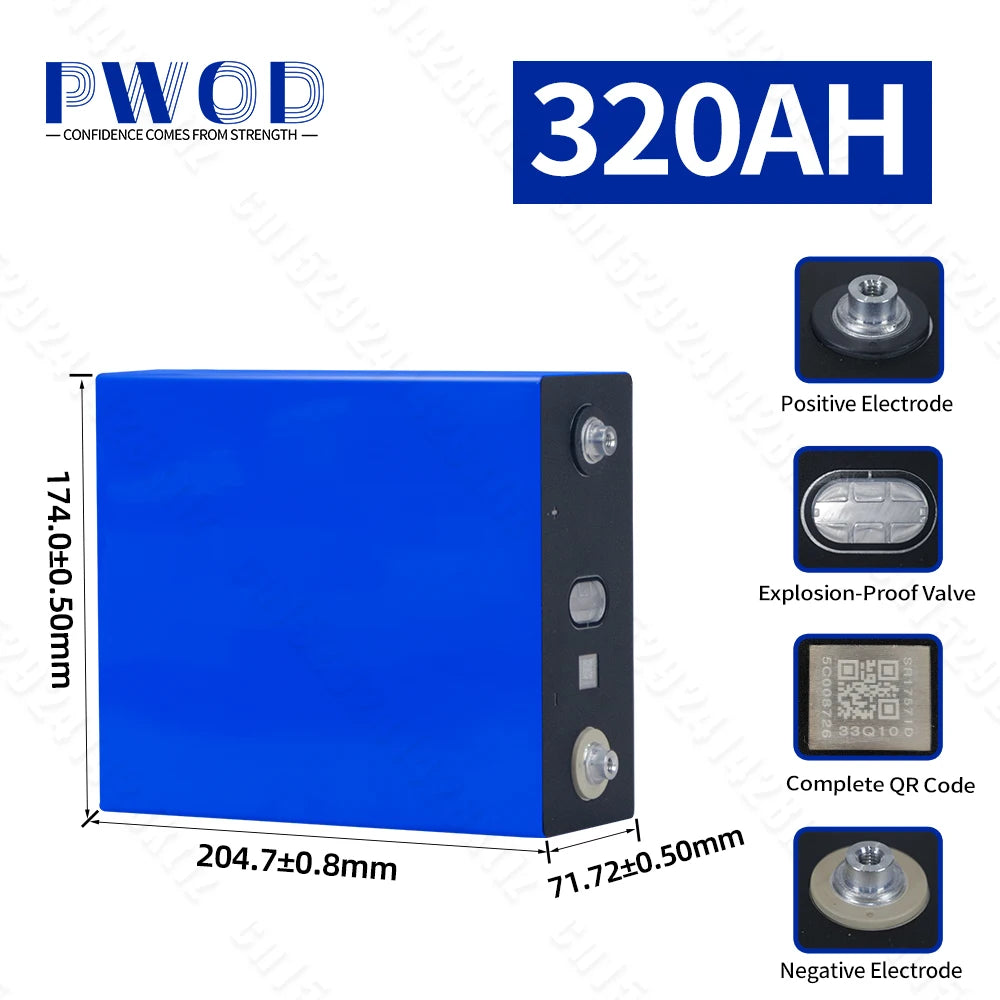 Lifepo4 Battery Cell 320AH Diemension 