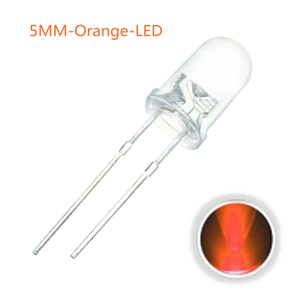 100PCS/lot F5 5MM Round - Orange LED Diode