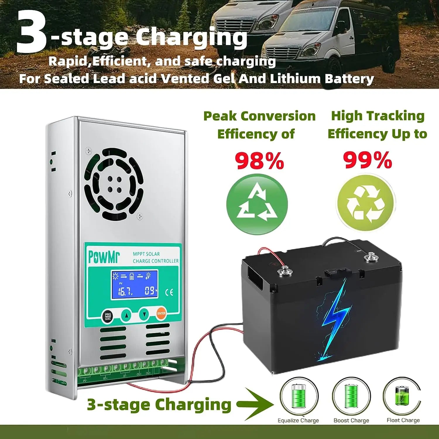 stage charging - solar panel charger controller