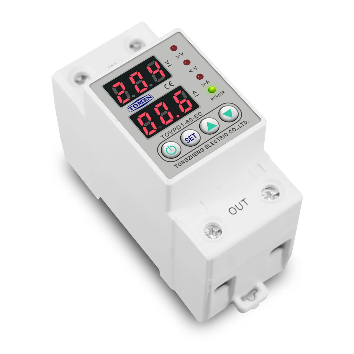 Din Rail Dual Display - Protection Relay - Top Side View