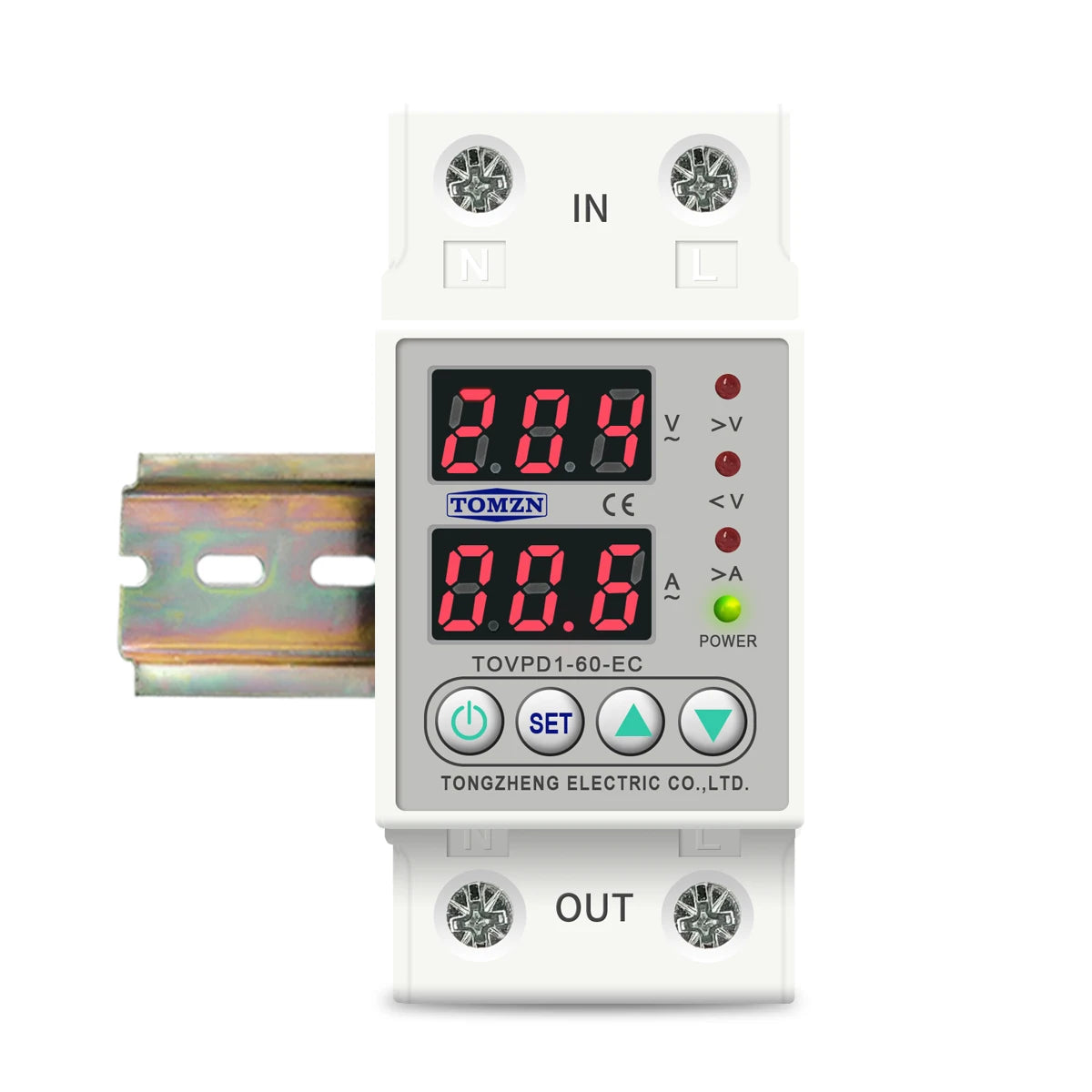 Din Rail Dual Display - Protection Relay Front Side View