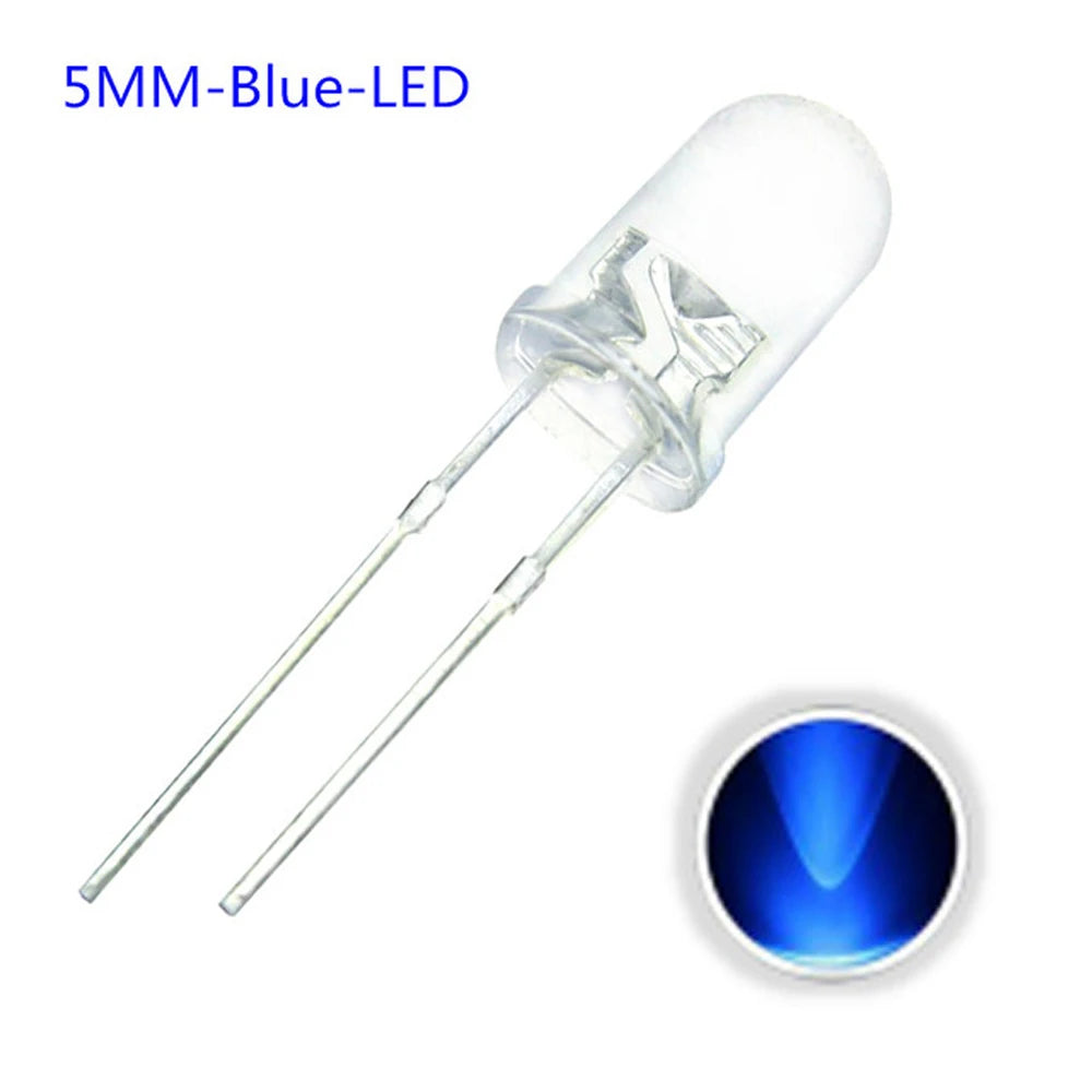 100PCS/lot F5 5MM Round - Blue LED Diode