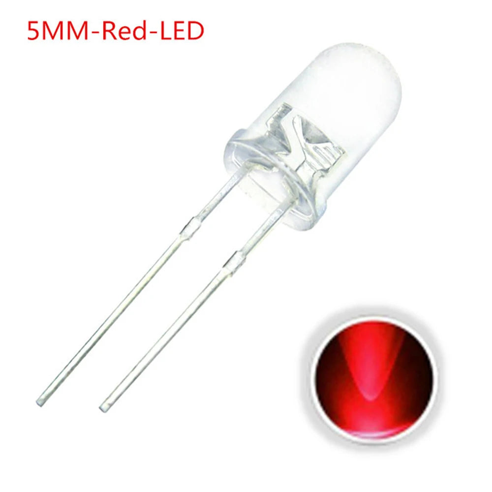 100PCS/lot F5 5MM Round - Red LED Diode