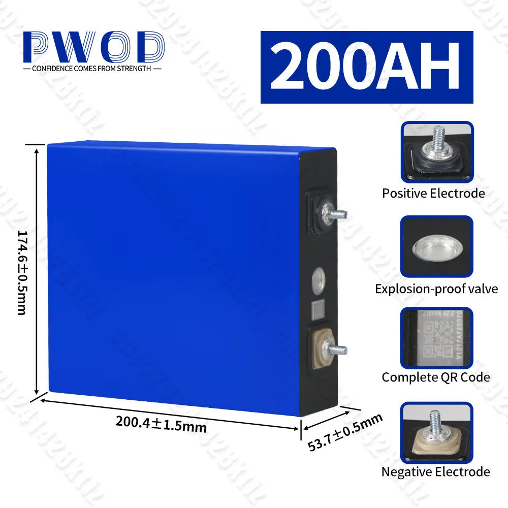 Lifepo4 Battery Cell 200AH Dimension