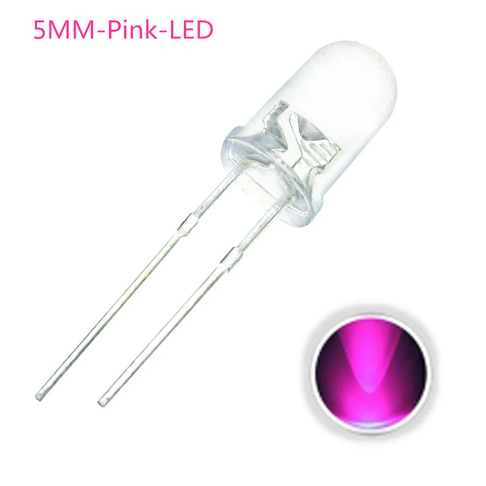 100PCS/lot F5 5MM Round - Pink LED Diode